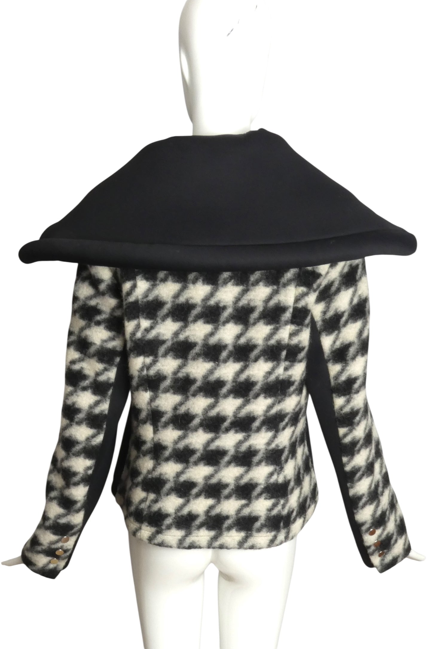 JC de CASTELBAJAC- NWT 2013 Houndstooth Fleece Moto Jacket, Size 14