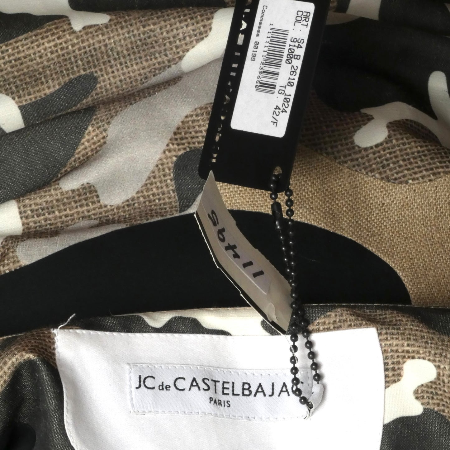 JC de CASTELBAJAC- NWT 2014 Camo Print Overcoat, Size 12