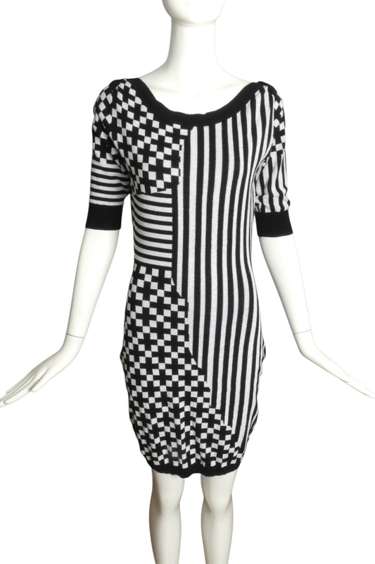 JC de CASTELBAJAC- NWT Printed Cotton Knit Dress, Size Small
