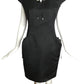 JC DE CASTELBAJAC- NWT Black Satin Drawstring Dress, Size 10