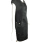 JC DE CASTELBAJAC- NWT Black Satin Drawstring Dress, Size 10