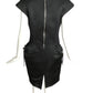 JC DE CASTELBAJAC- NWT Black Satin Drawstring Dress, Size 10
