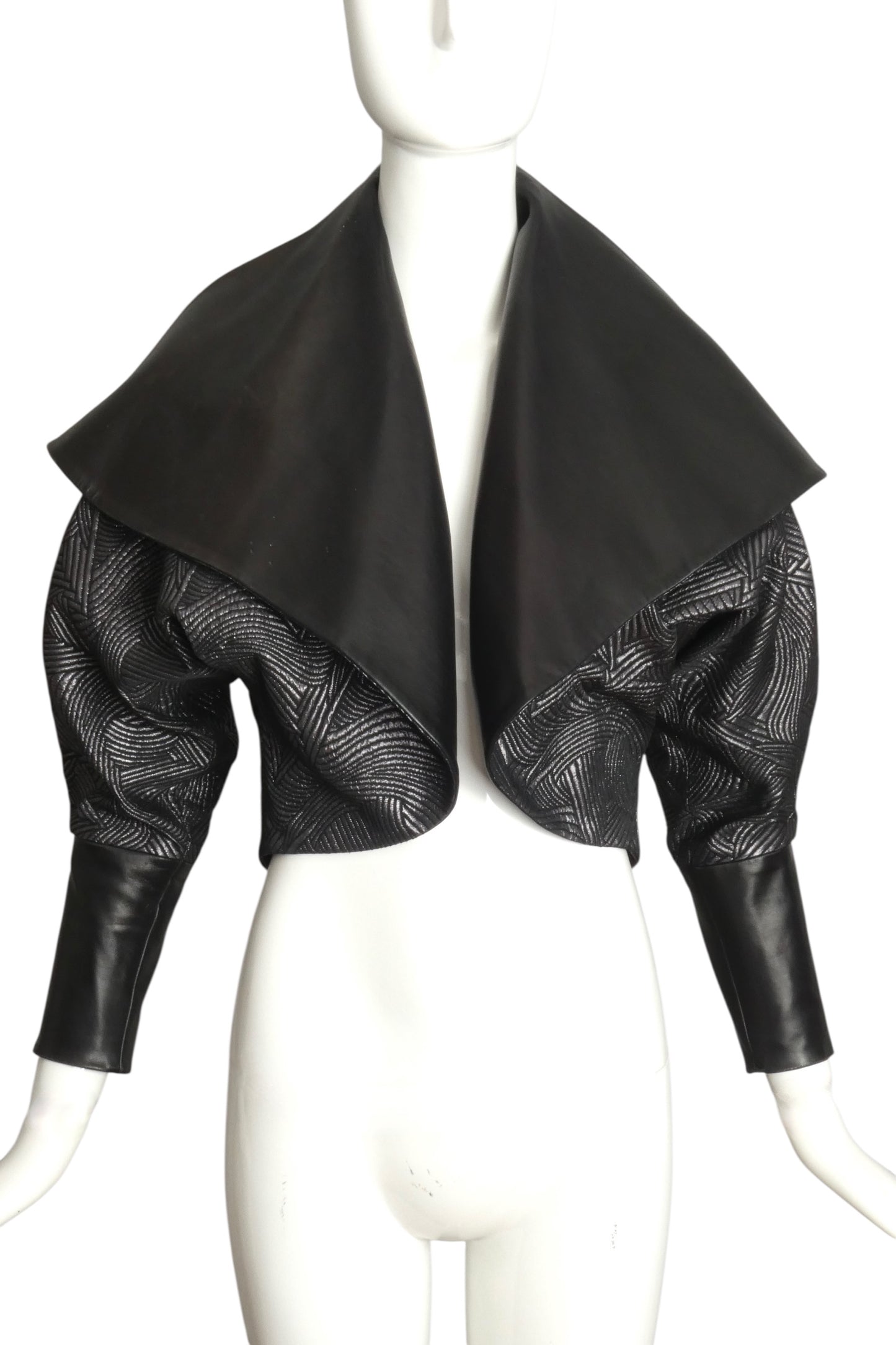 RUBIN SINGER- NWT Silk Brocade & Leather Jacket, Size 2