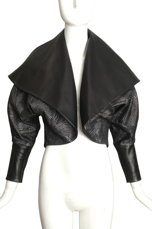 RUBIN SINGER- NWT Silk Brocade & Leather Jacket, Size 2