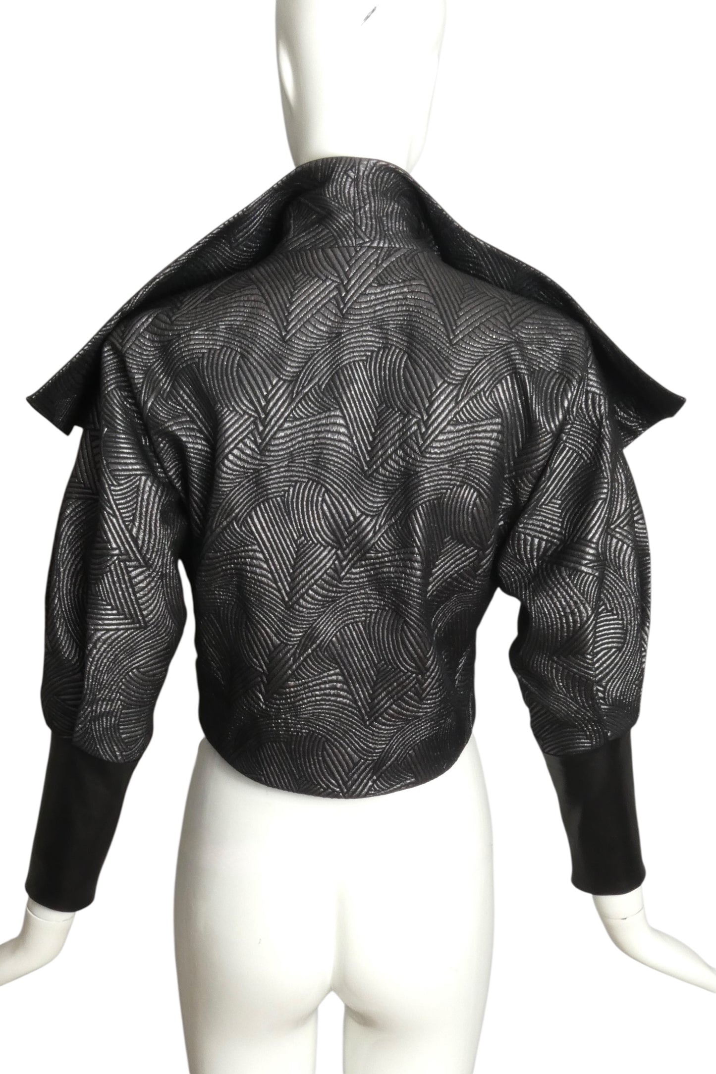 RUBIN SINGER- NWT Silk Brocade & Leather Jacket, Size 2