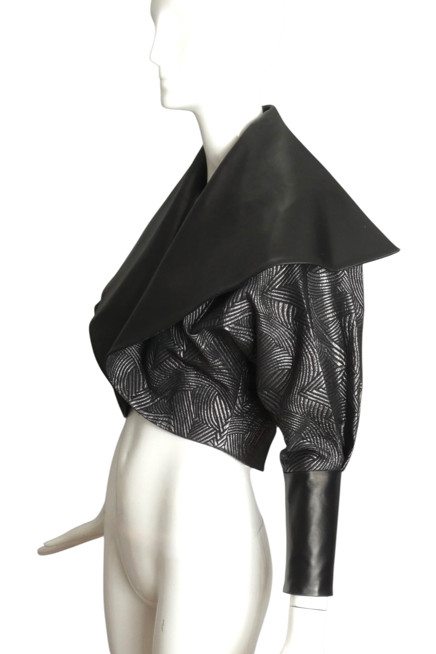 RUBIN SINGER- NWT Silk Brocade & Leather Jacket, Size 2