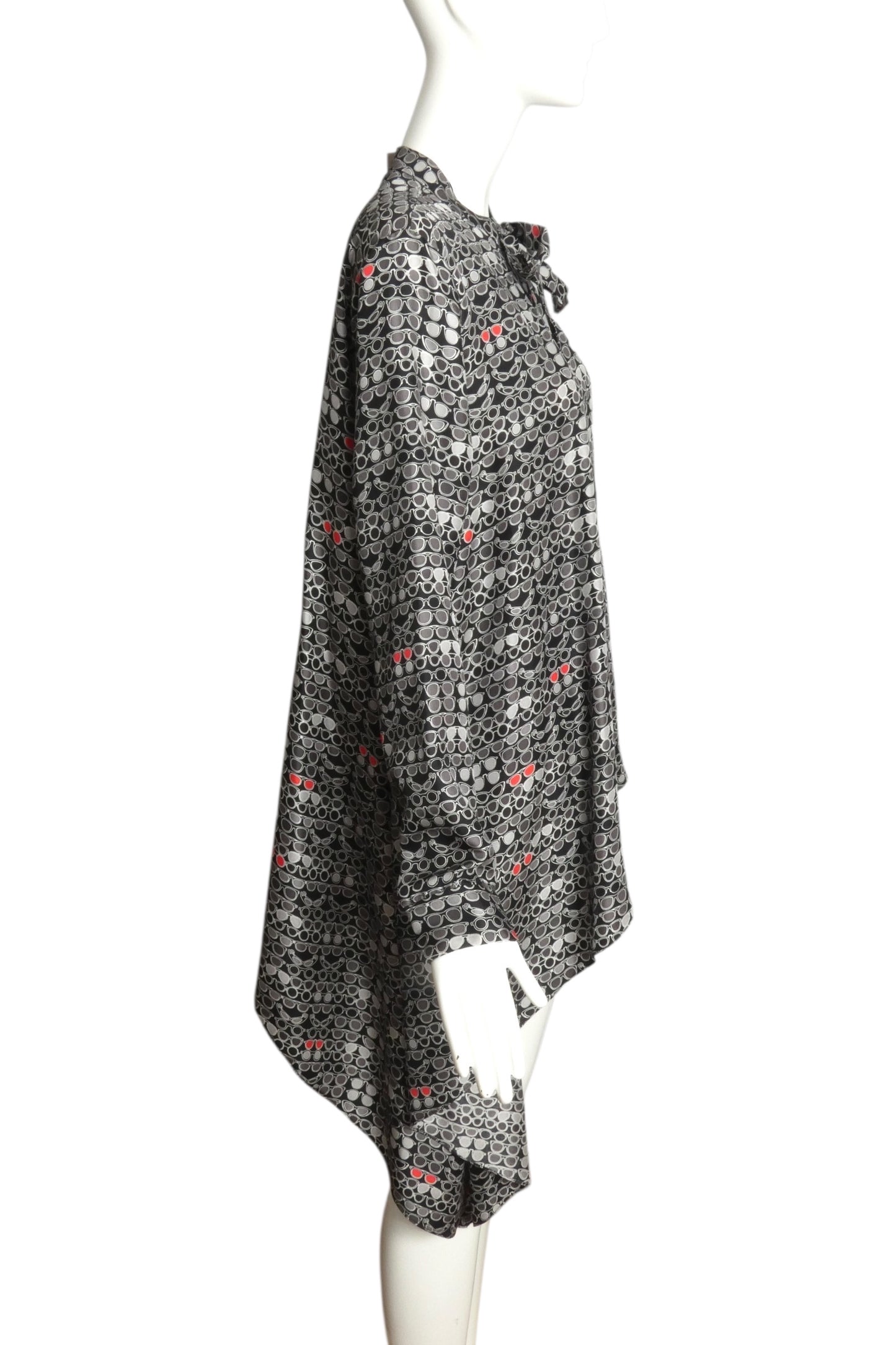 THOMAS WYLDE- NWT Sunglass Print Silk Blouse, Size Medium