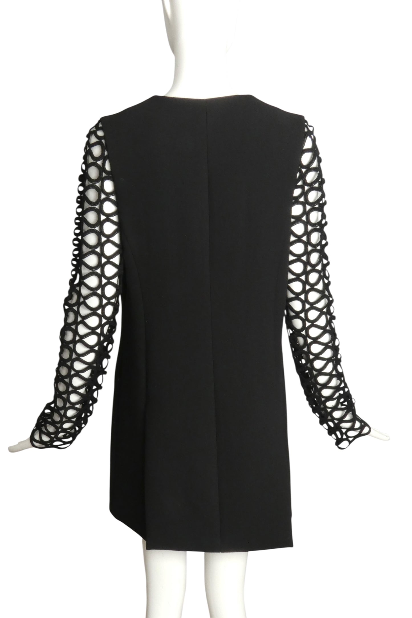 DAVID KOMA- NWT 2015 Black Crepe & Lace Coat, Size 6
