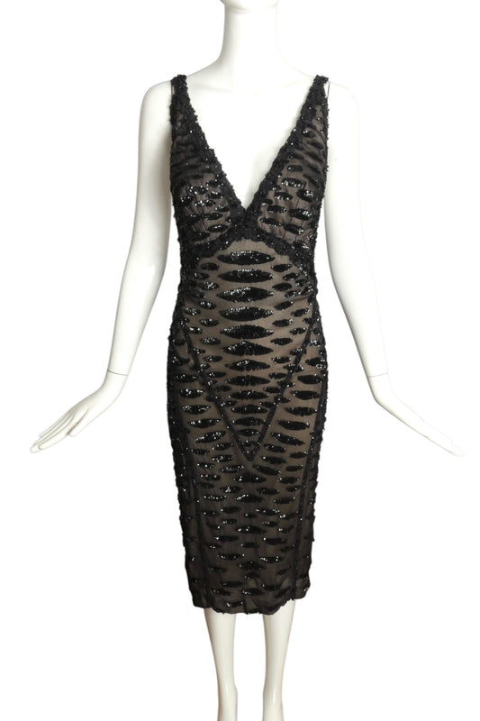 MANDALAY-NWT Black Sequin Cocktail Dress, Size 8