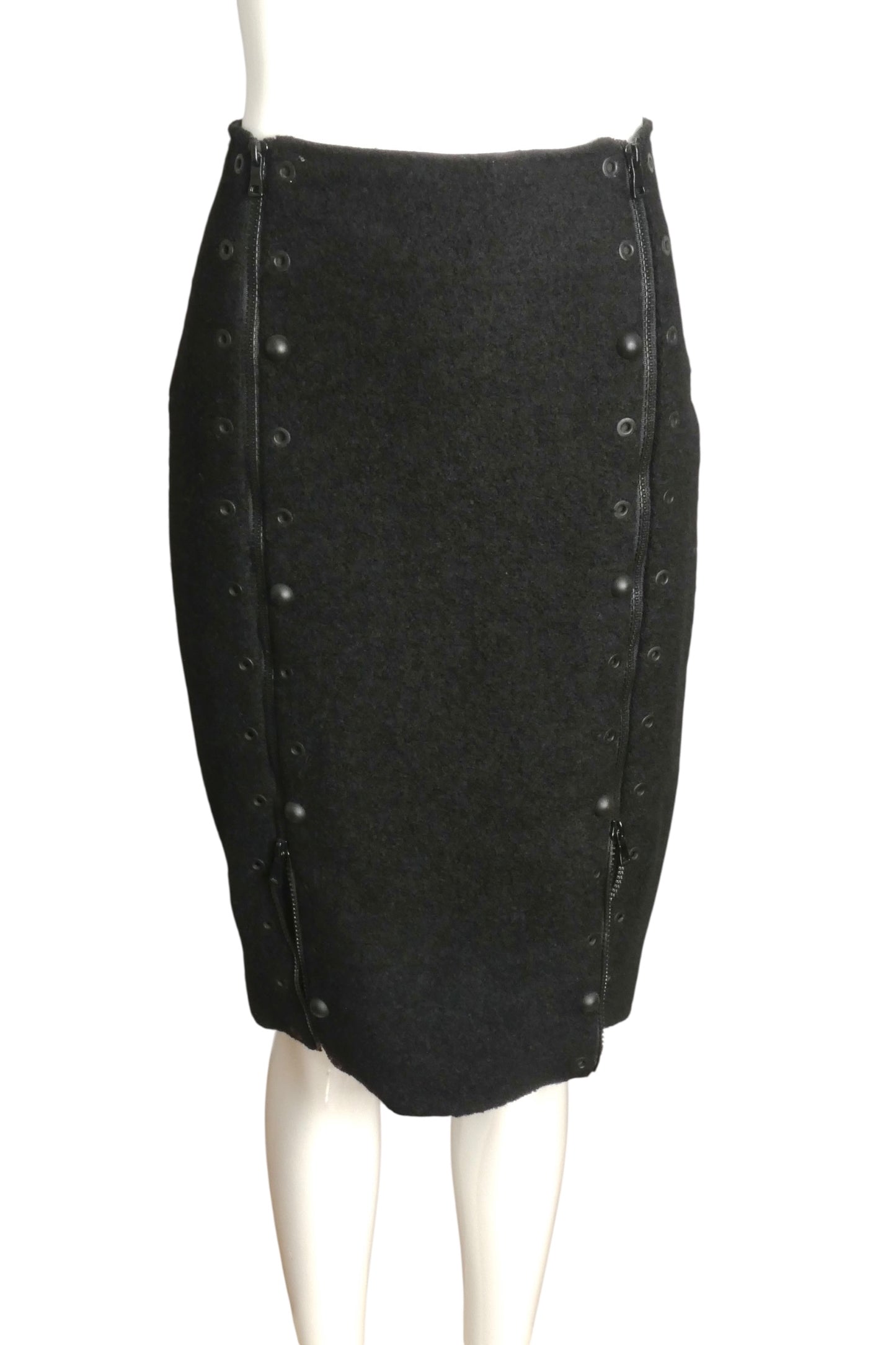 MOSCHINO CHEAP & CHIC- NWT Black Wool Zipper Pencil Skirt, Size 6