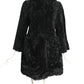 DROME- Black Shearling Hooded Coat, Size Small