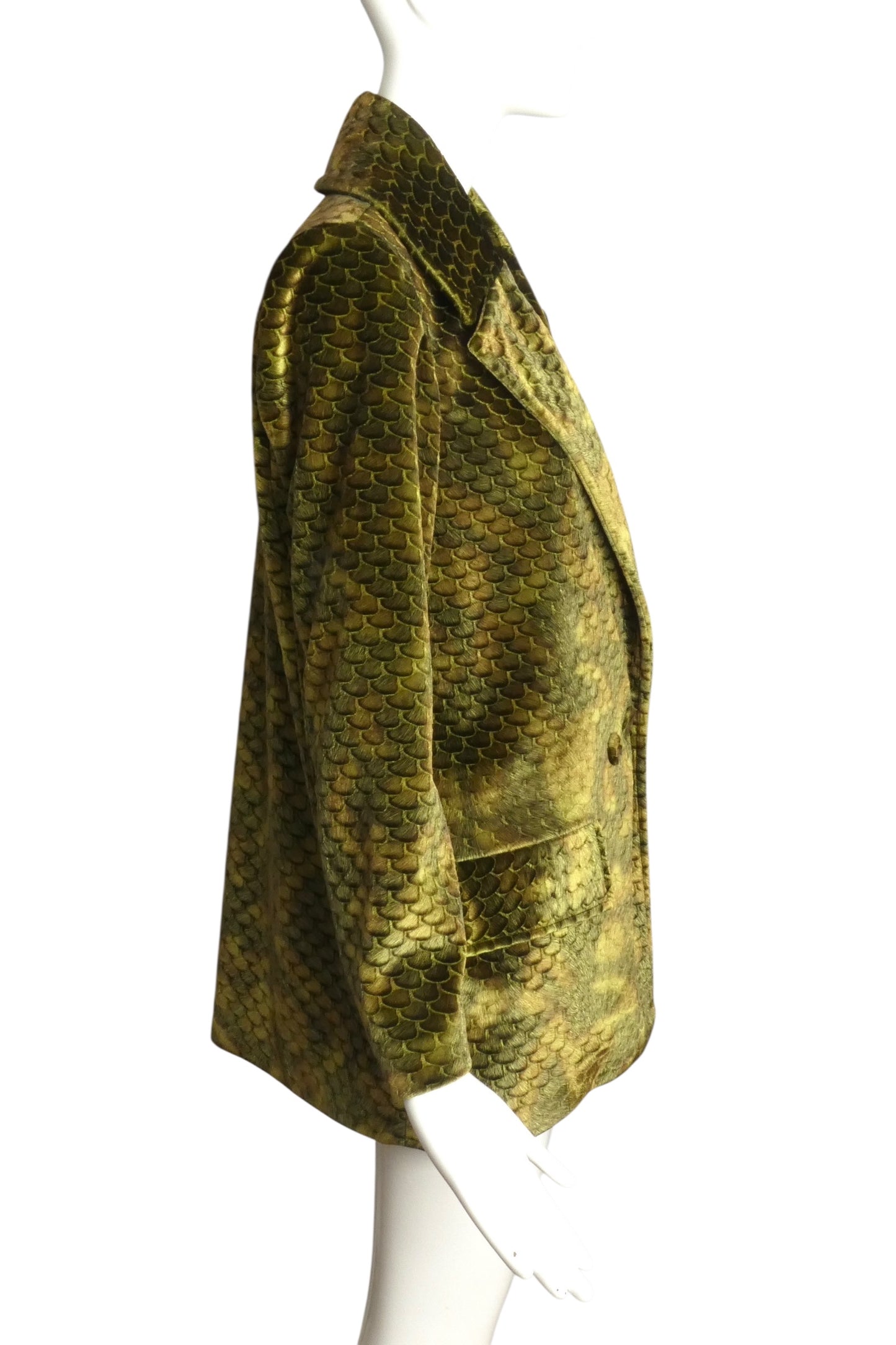 ULTRACHIC- NWT Green Printed Velvet Coat, Size 10