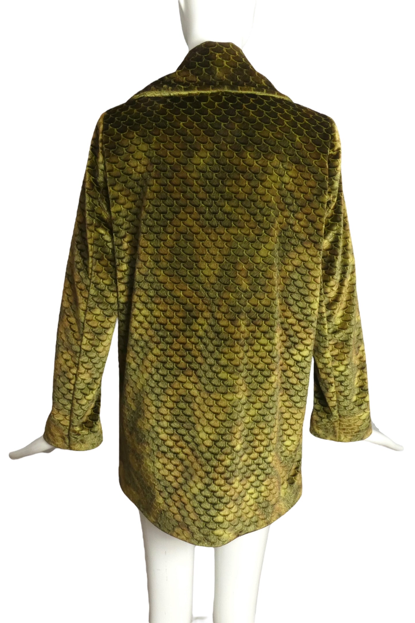 ULTRACHIC- NWT Green Printed Velvet Coat, Size 10