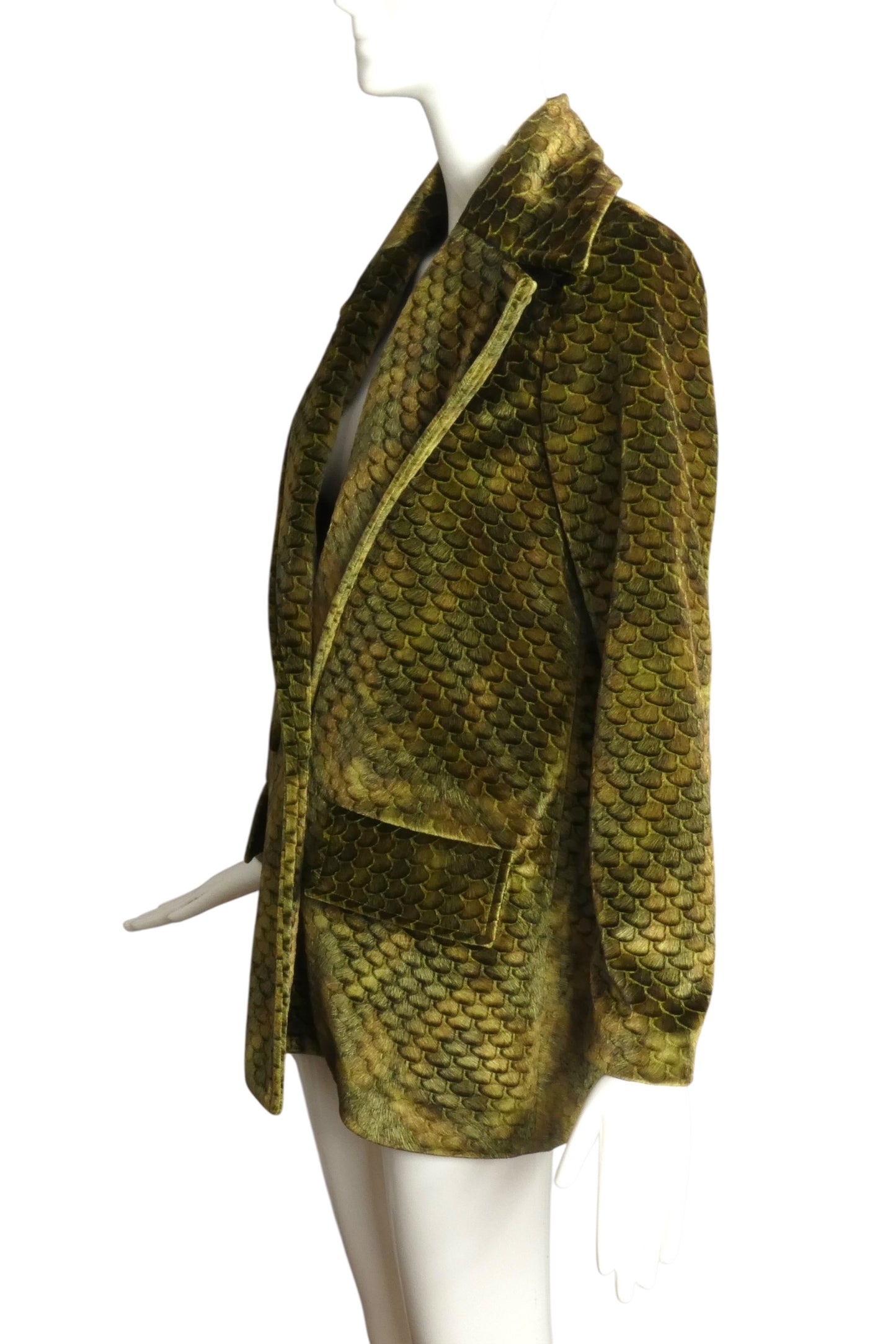 ULTRACHIC- NWT Green Printed Velvet Coat, Size 10