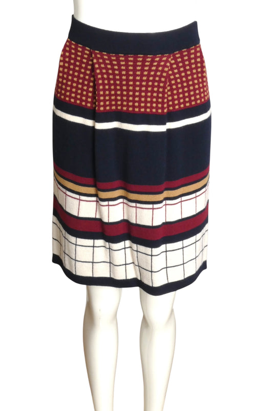 RODIER- NWT Multi Color Wool Pleat Skirt, Size 6