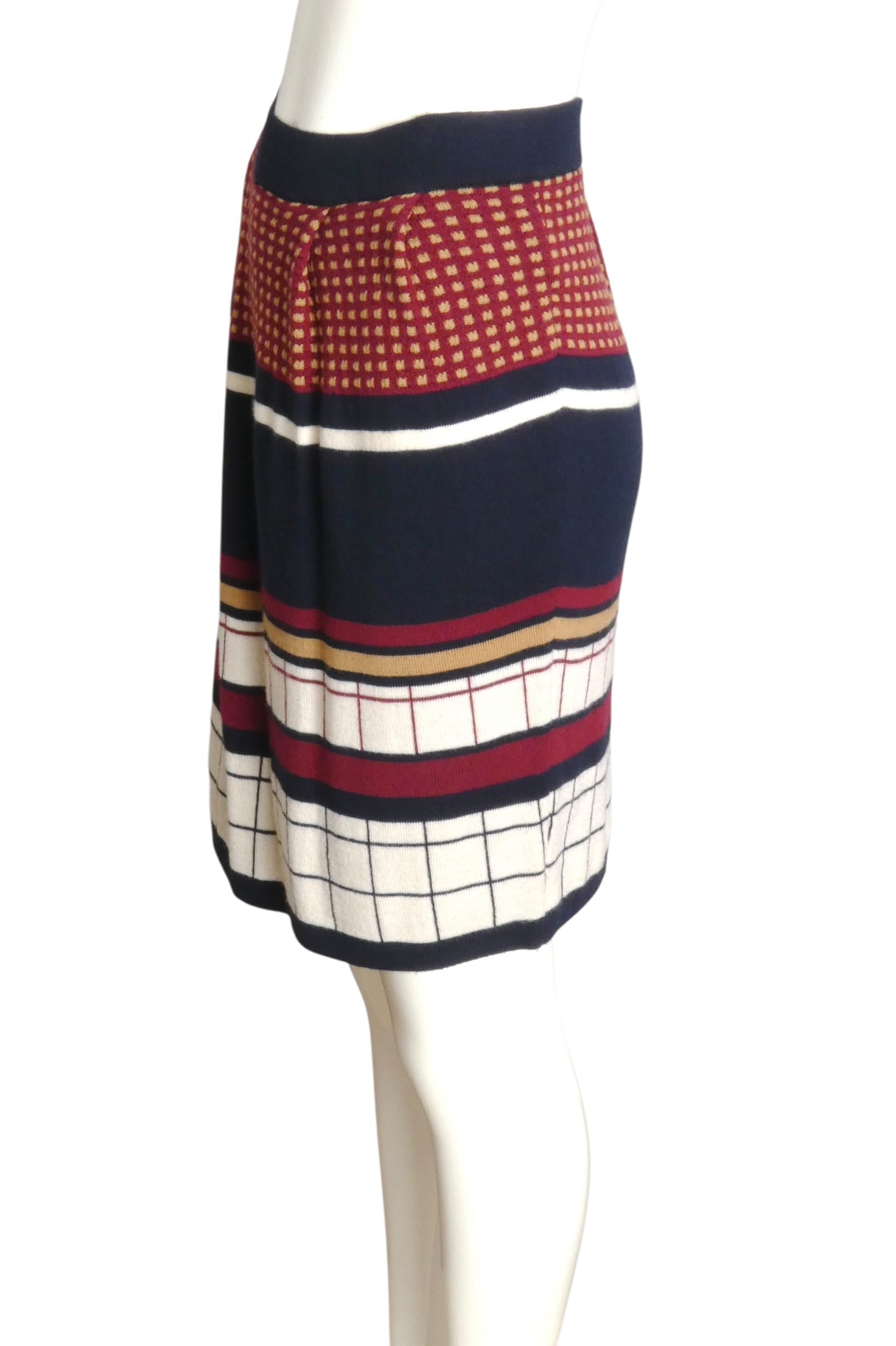 RODIER- NWT Multi Color Wool Pleat Skirt, Size 6