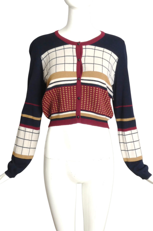RODIER- NWT Patterned Wool Cardigan Sweater, Size 12