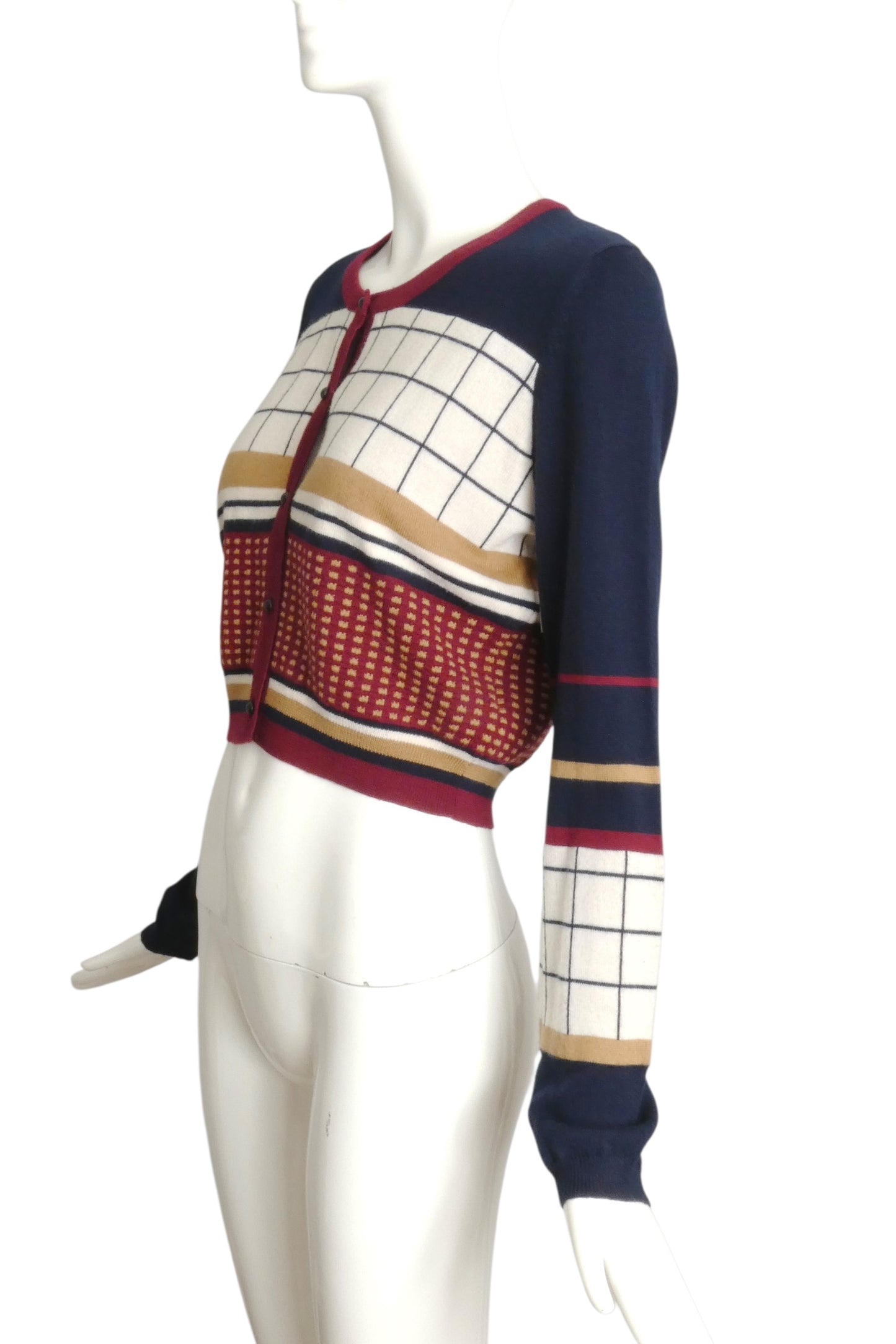 RODIER- NWT Patterned Wool Cardigan Sweater, Size 12