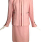 AKRIS- 1980s Pink Tweed Wool Skirt Suit, Size 14