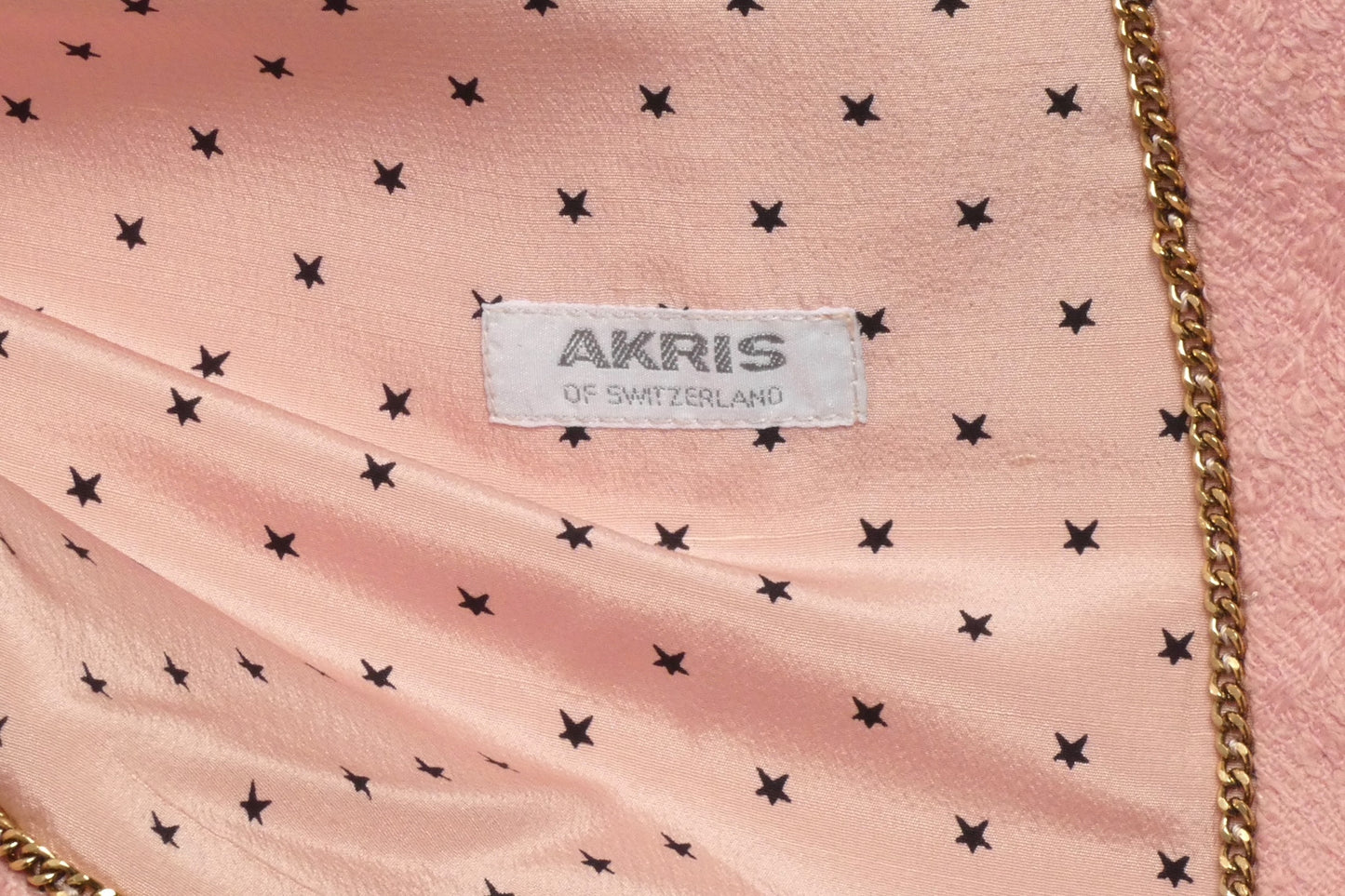 AKRIS- 1980s Pink Tweed Wool Skirt Suit, Size 14