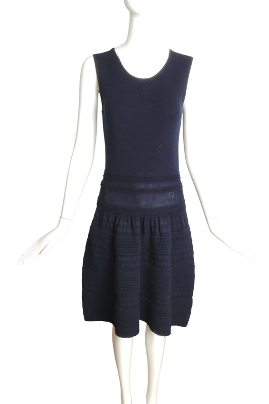 RODIER- NWT Navy Knit Drop Waist Dress, Size 10