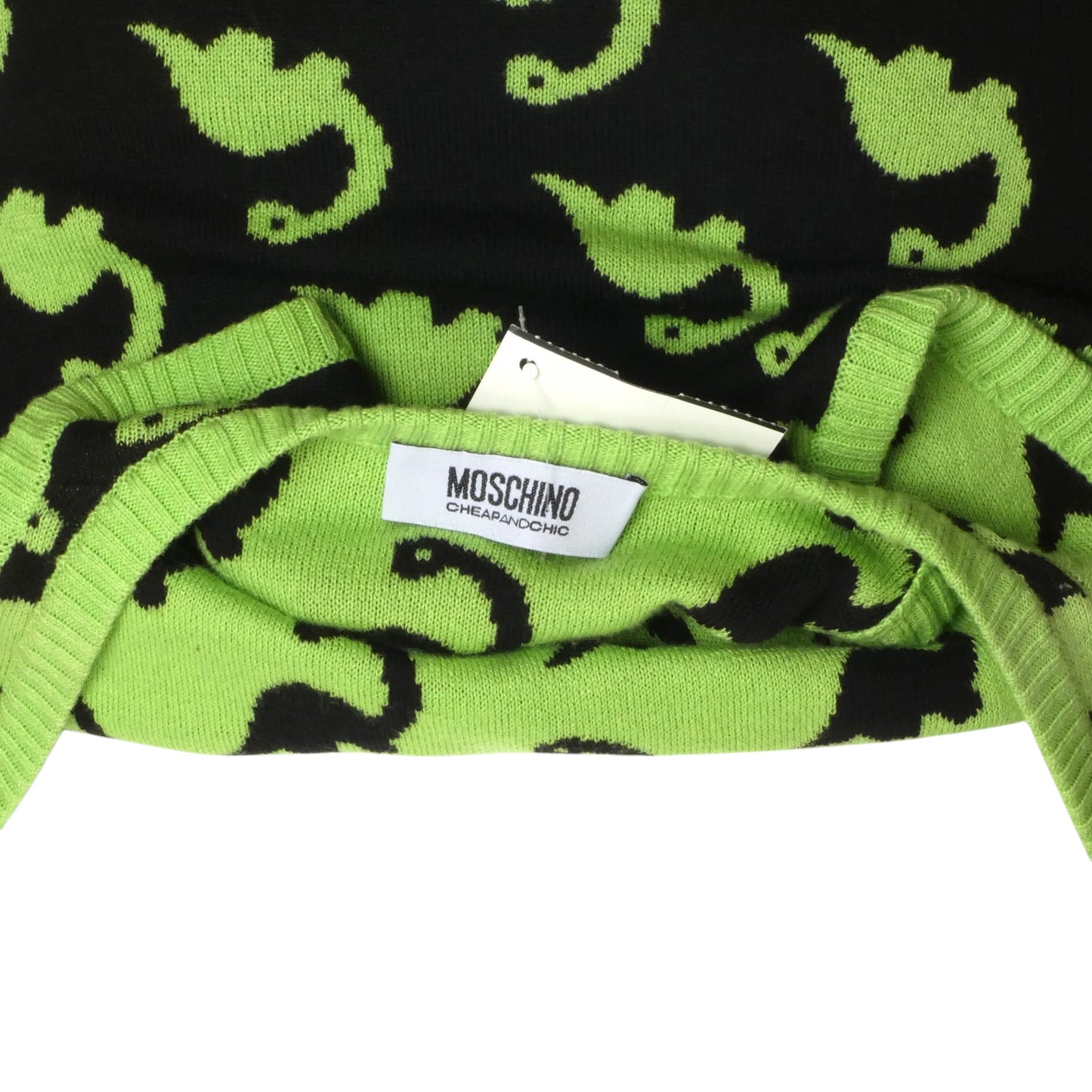CHEAP & CHIC MOSCHINO- NWT Dinosaur Print Sweater Knit Dress, Size 6