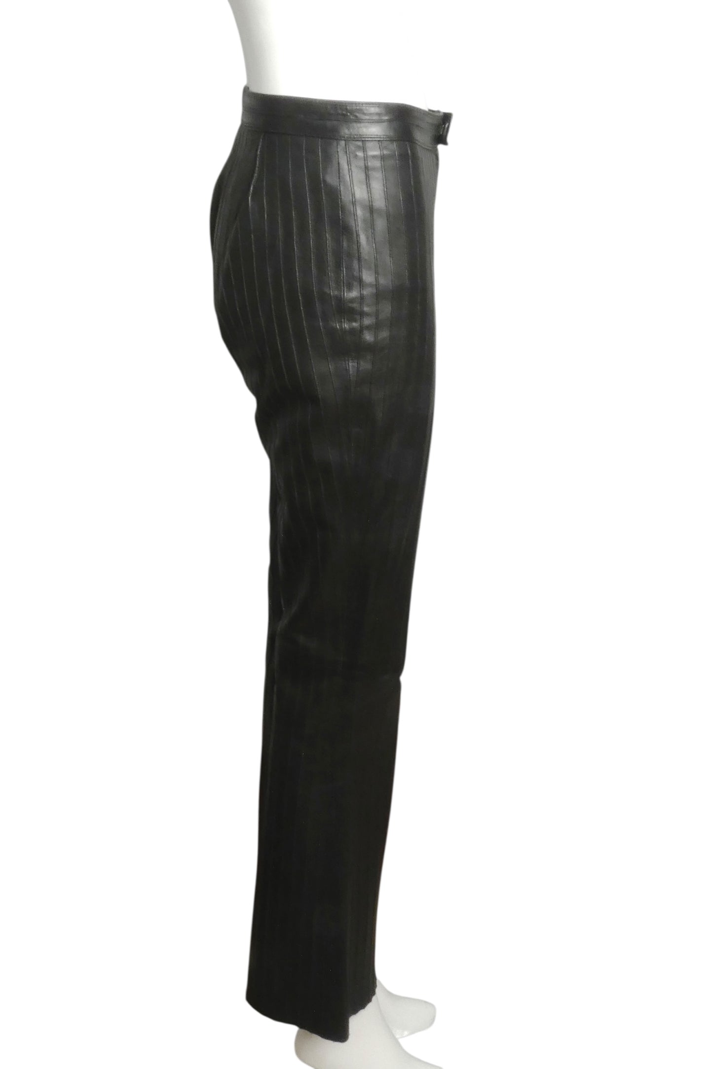 GUCCI- 1999 Black Quilted Leather Pants, Size 2