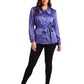 2004 Violet Crepe Back Satin Jacket, Size-10