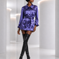 PIERRE CARDIN - 2004 Violet Crepe Back Satin Jacket, Size-10