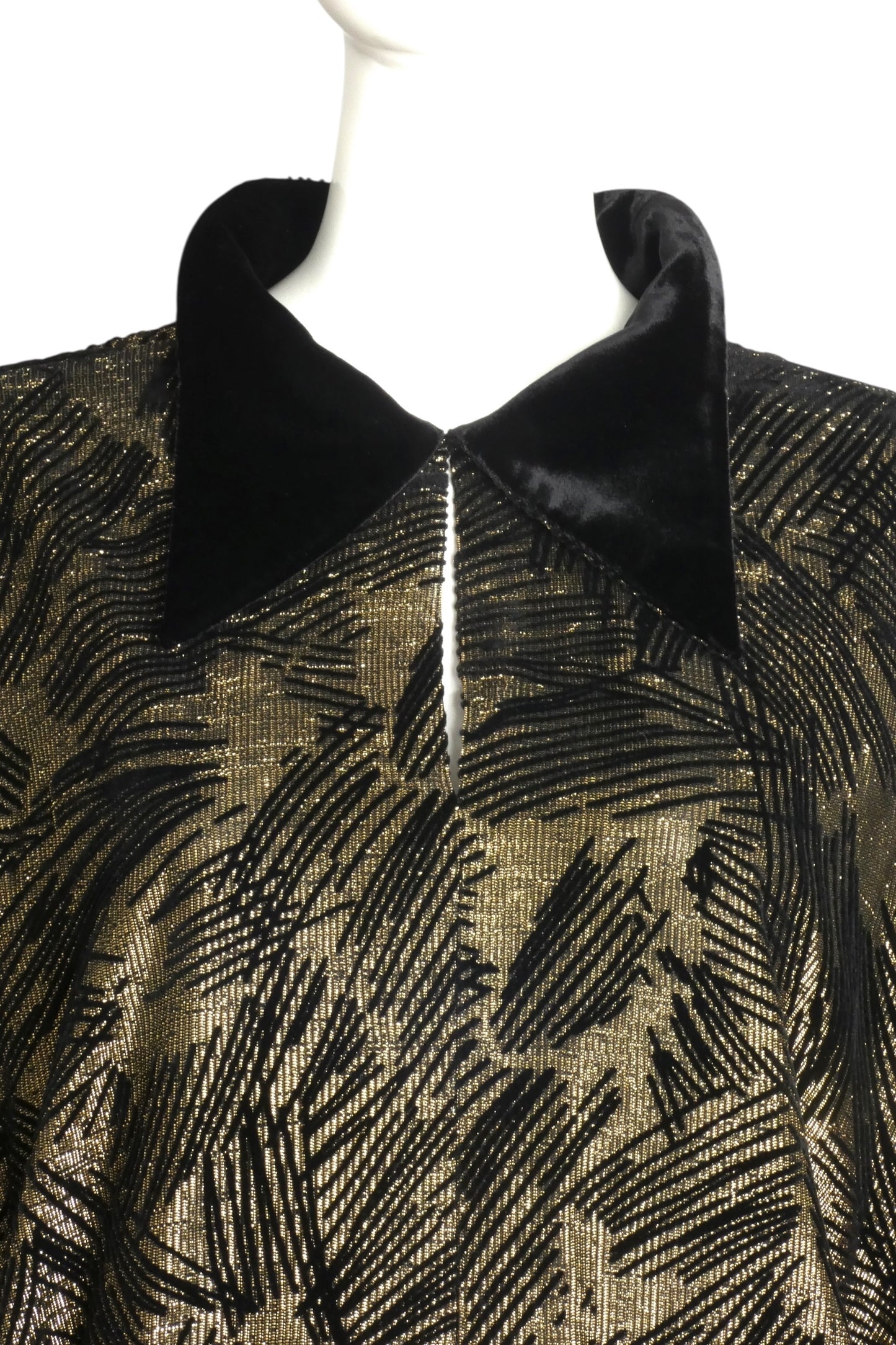 PIERRE CARDIN (HAUTE COUTURE)-2005 Lamé & Velvet Cocoon Dress, Size-8