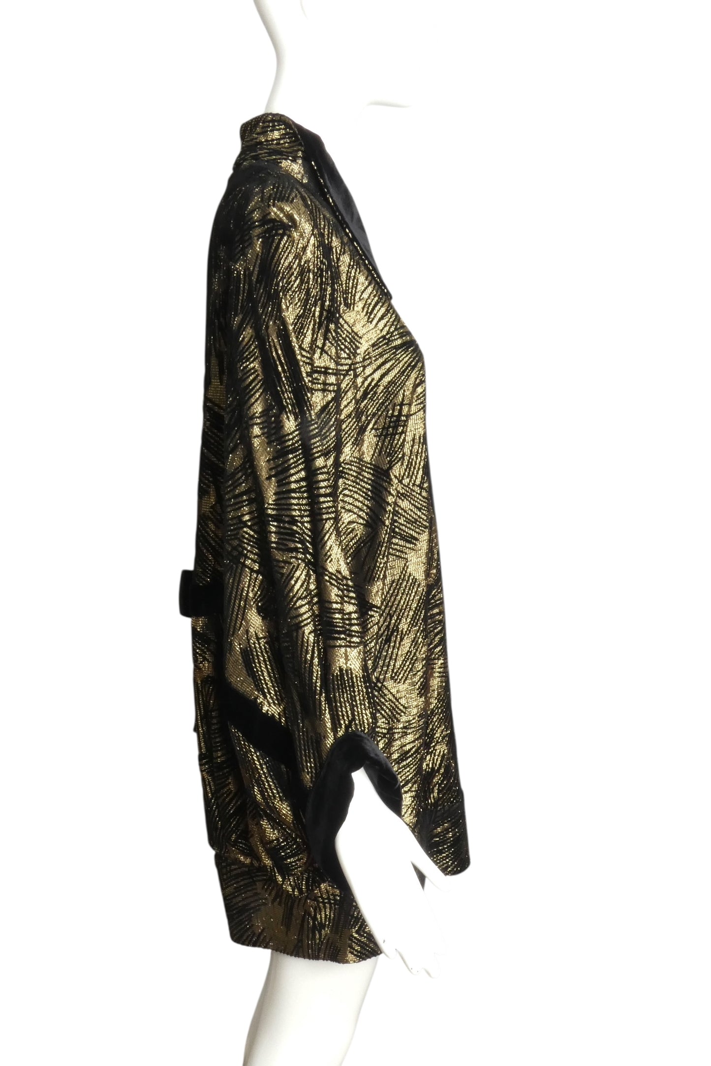 PIERRE CARDIN (HAUTE COUTURE)-2005 Lamé & Velvet Cocoon Dress, Size-8