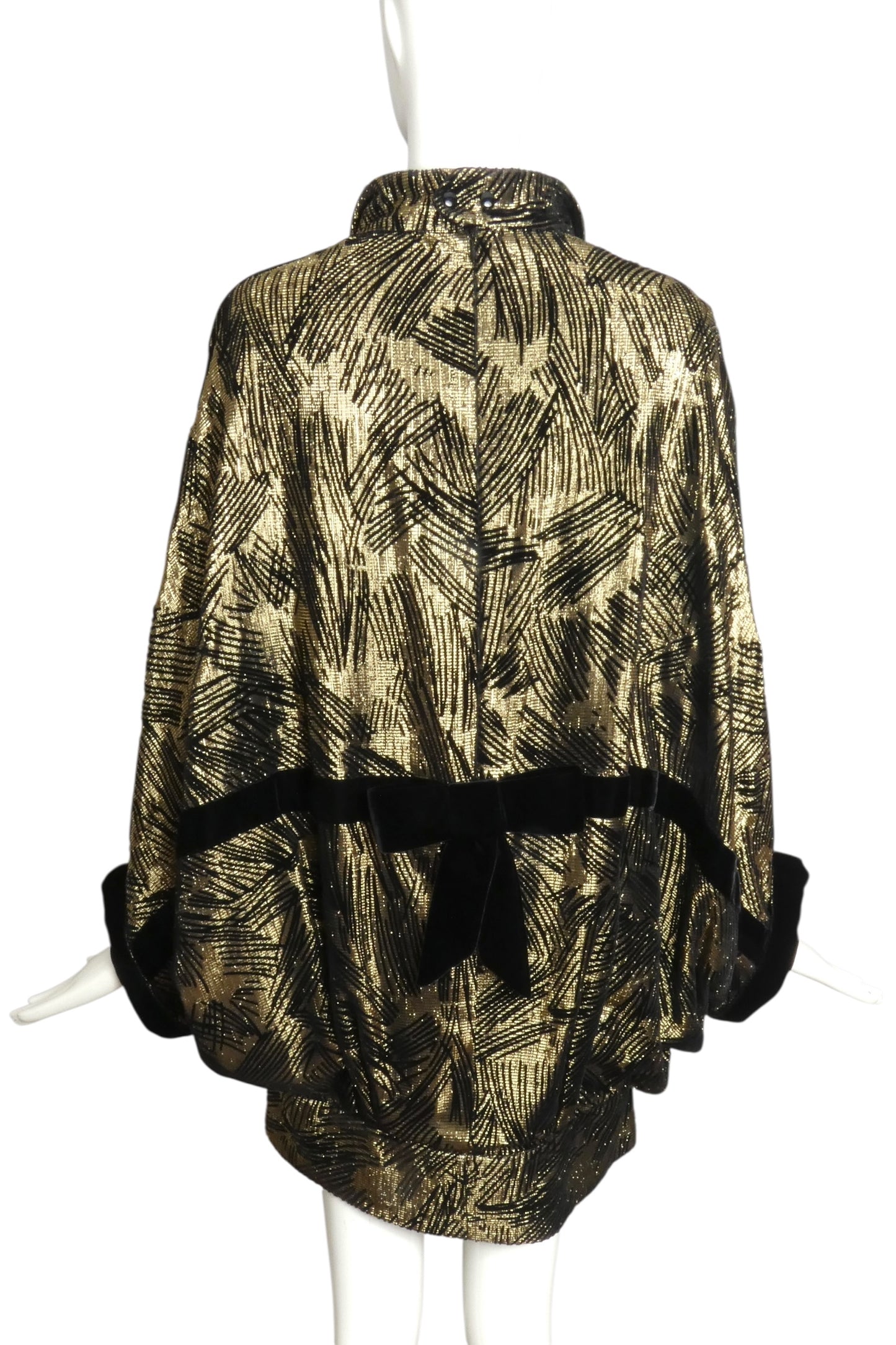 PIERRE CARDIN (HAUTE COUTURE)-2005 Lamé & Velvet Cocoon Dress, Size-8