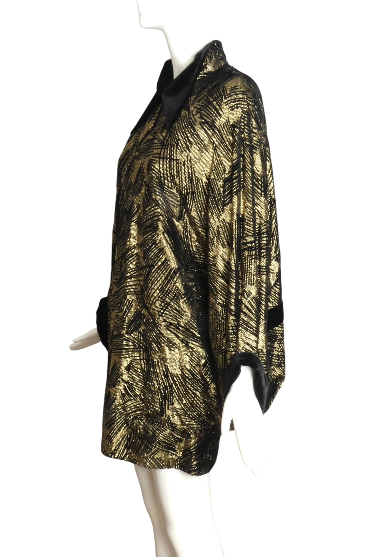 PIERRE CARDIN (HAUTE COUTURE)-2005 Lamé & Velvet Cocoon Dress, Size-8