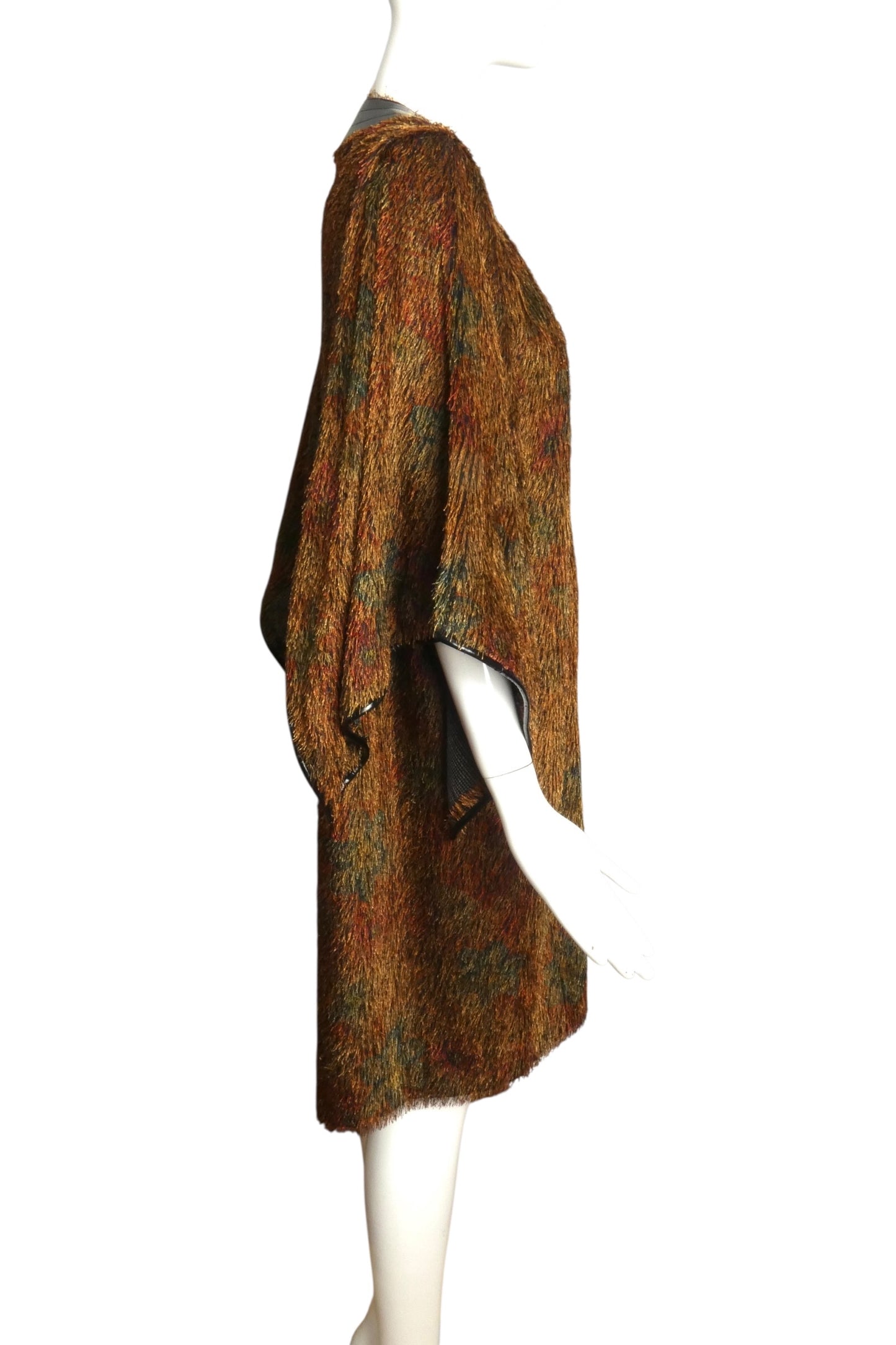 PIERRE CARDIN (HAUTE COUTURE)-1980s Eyelash & Patent Coat, Size-10