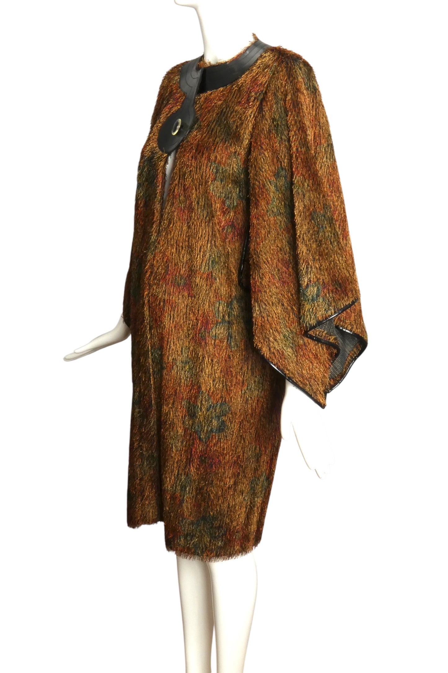 PIERRE CARDIN (HAUTE COUTURE)-1980s Eyelash & Patent Coat, Size-10