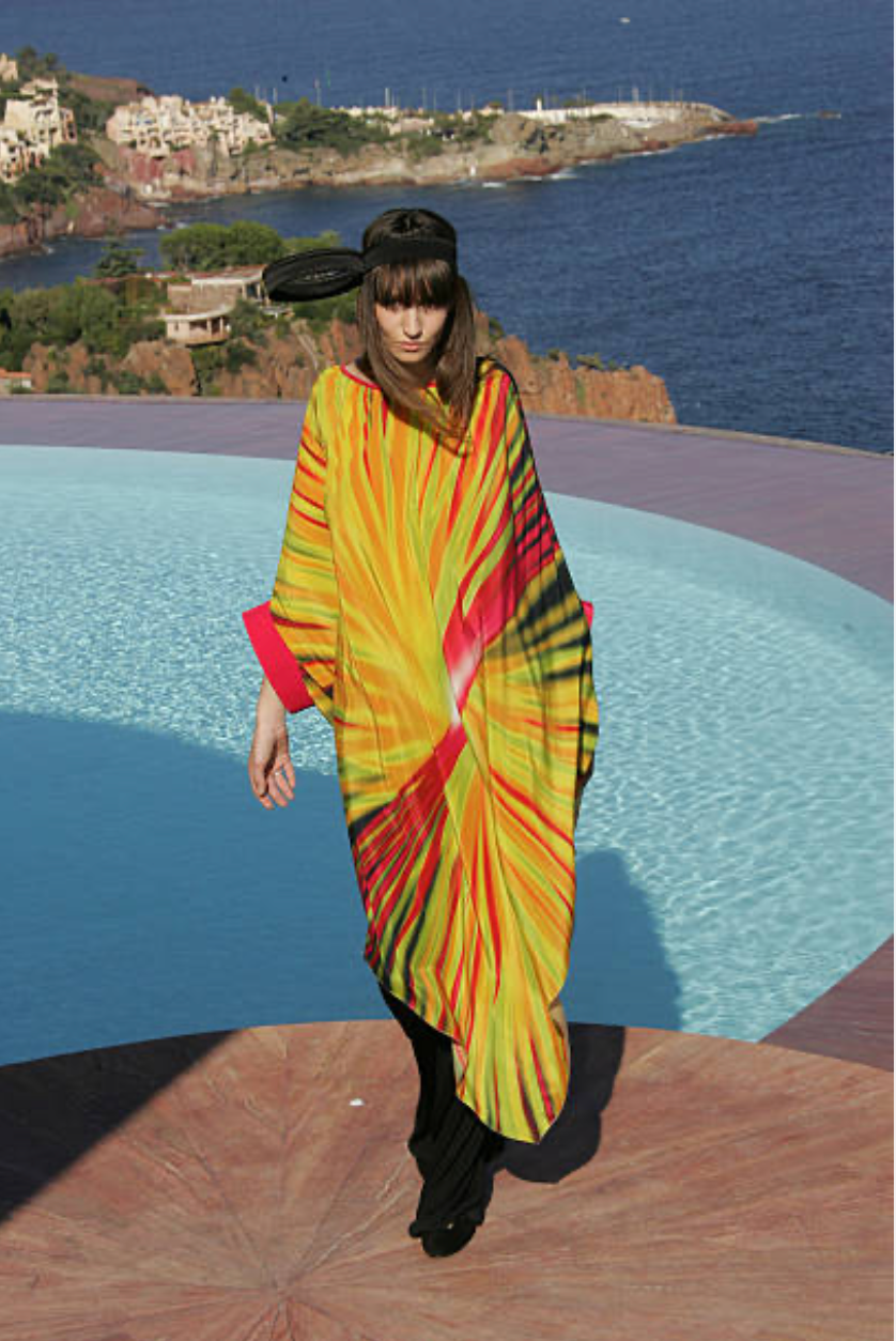 PIERRE CARDIN HAUTE COUTURE- 2009 Silk Print Caftan, Size O/S