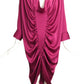 PIERRE CARDIN-1990 Raspberry Charmeuse Dress, Size-O/S