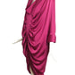 PIERRE CARDIN-1990 Raspberry Charmeuse Dress, Size-O/S