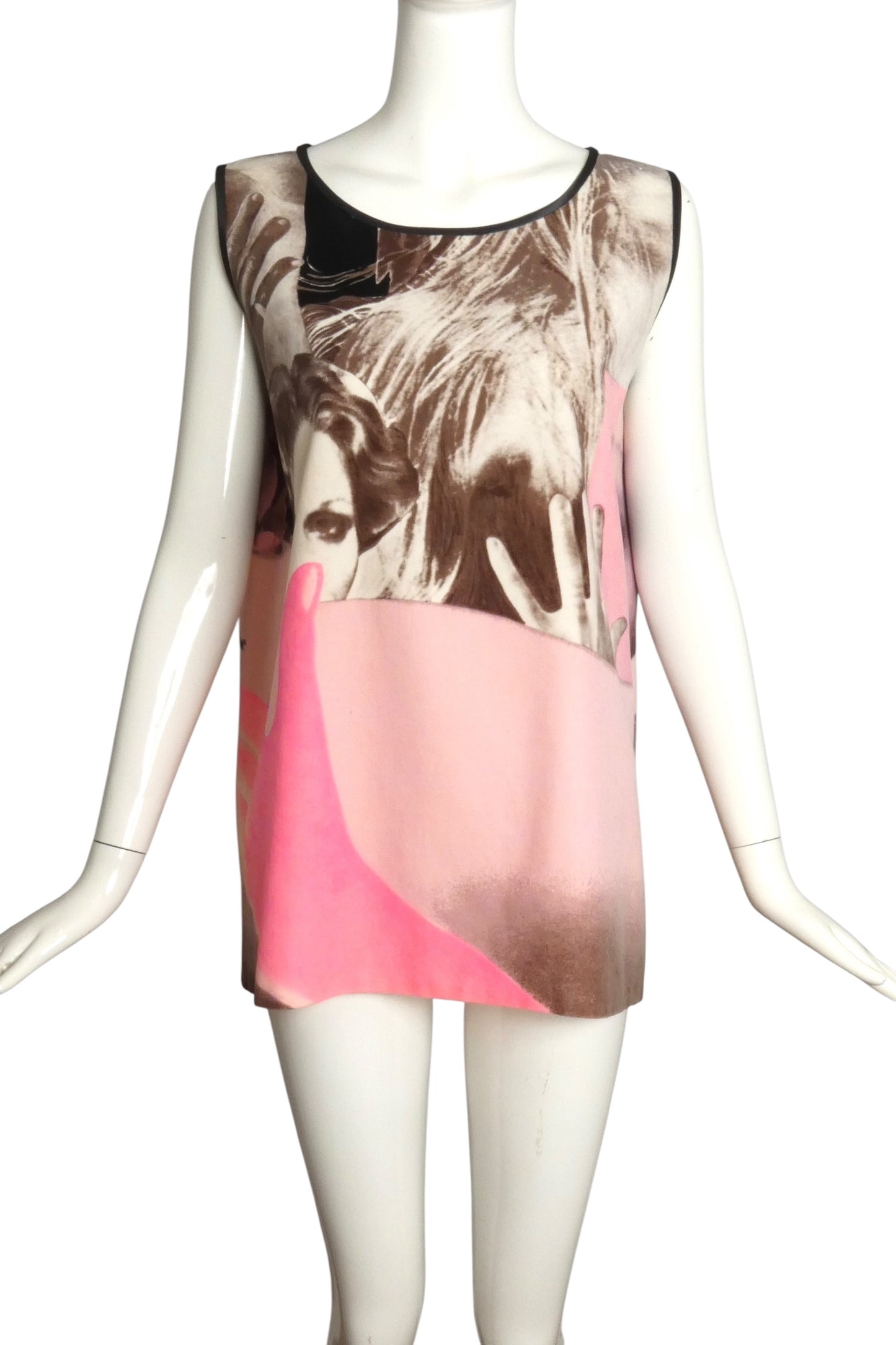 PIERRE CARDIN- 2007 Printed Velveteen Trapeze Tunic, Size 8