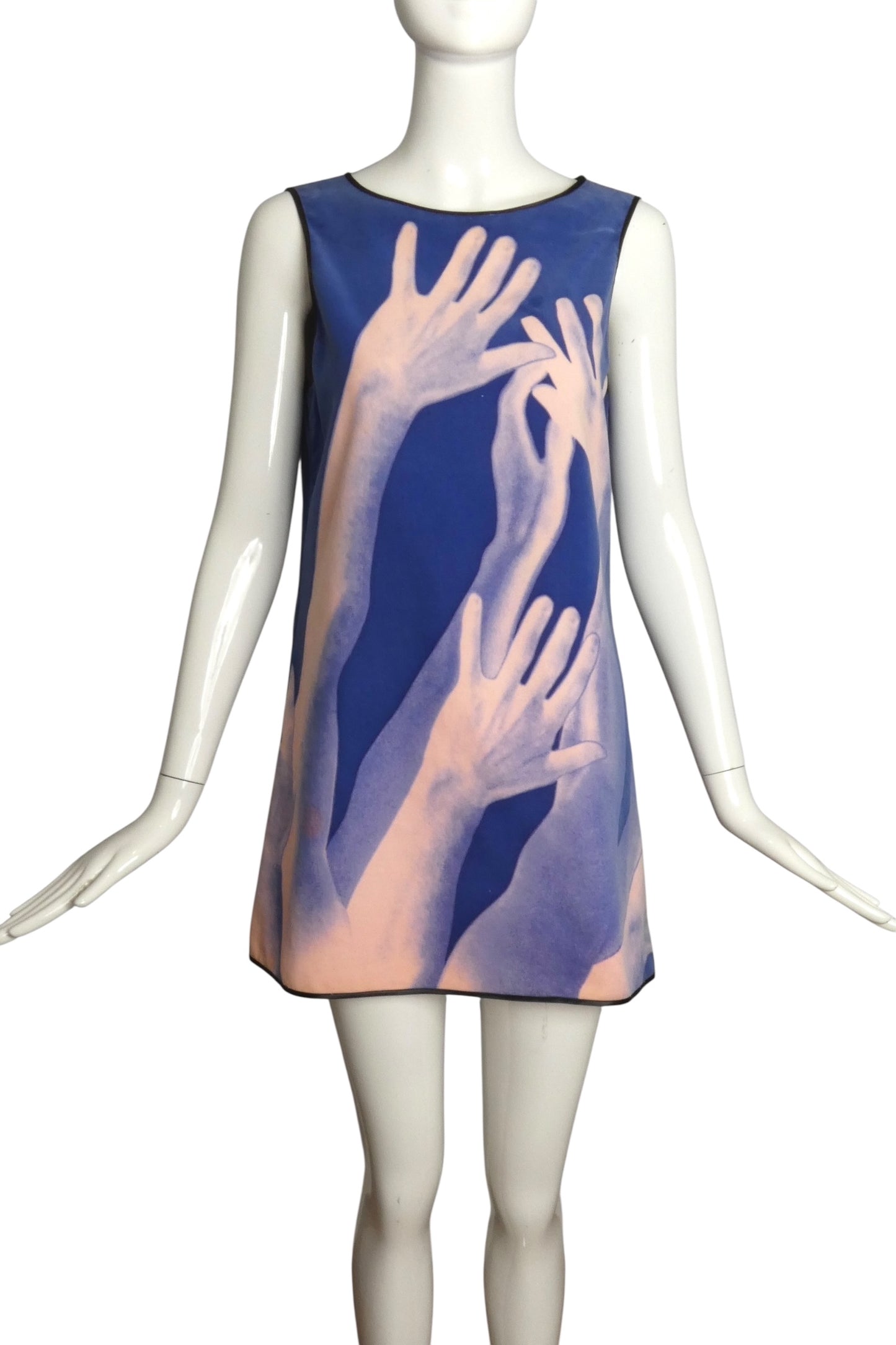 PIERRE CARDIN- 2007 Printed Velveteen Trapeze Dress, Size 4
