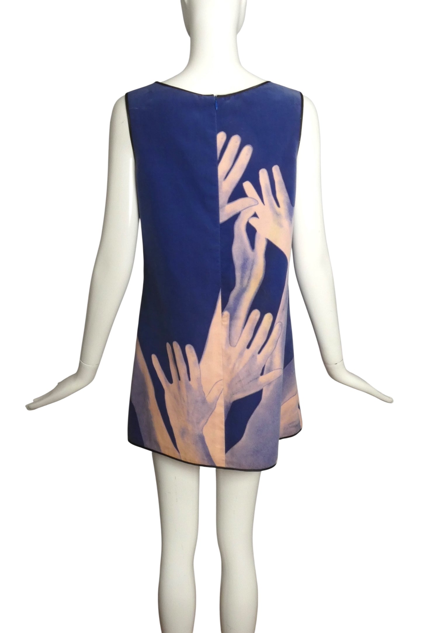 PIERRE CARDIN- 2007 Printed Velveteen Trapeze Dress, Size 4