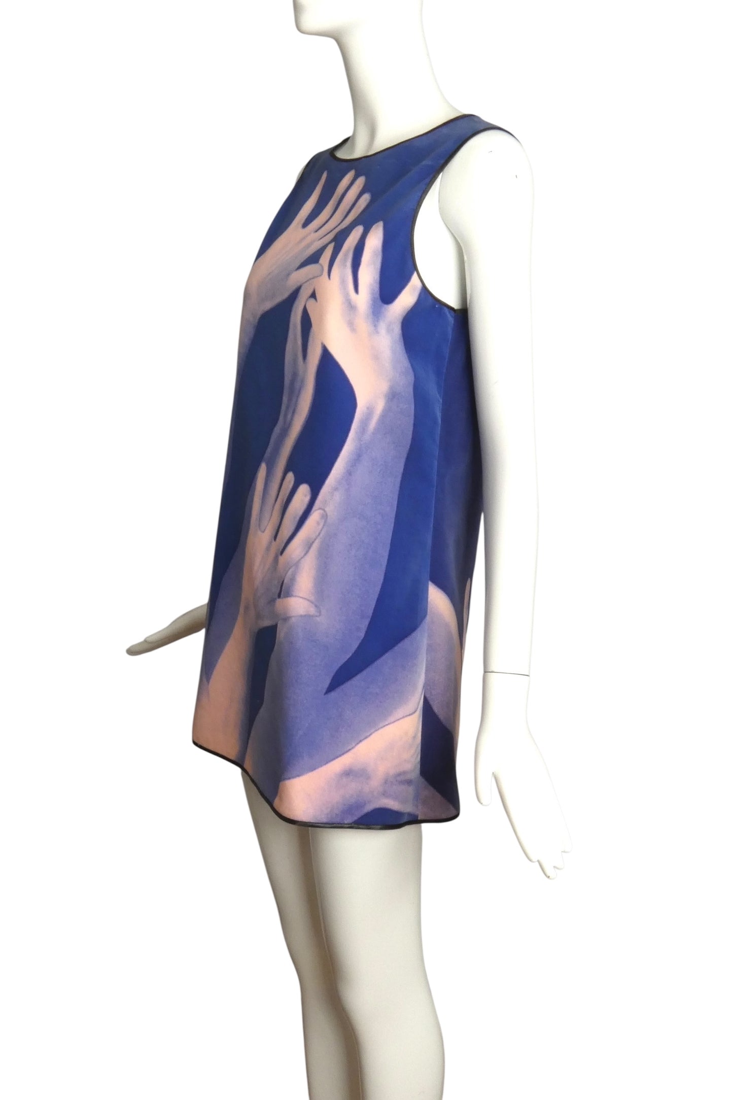 PIERRE CARDIN- 2007 Printed Velveteen Trapeze Dress, Size 4