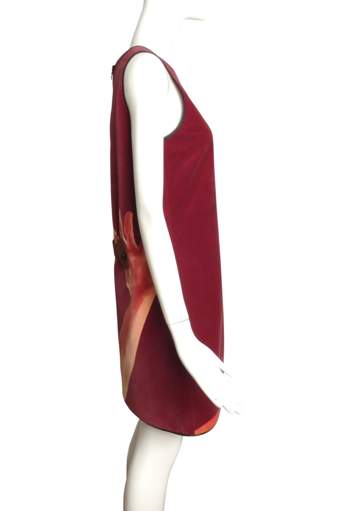 PIERRE CARDIN- 2007 Printed Velveteen Trapeze Dress, Size 2