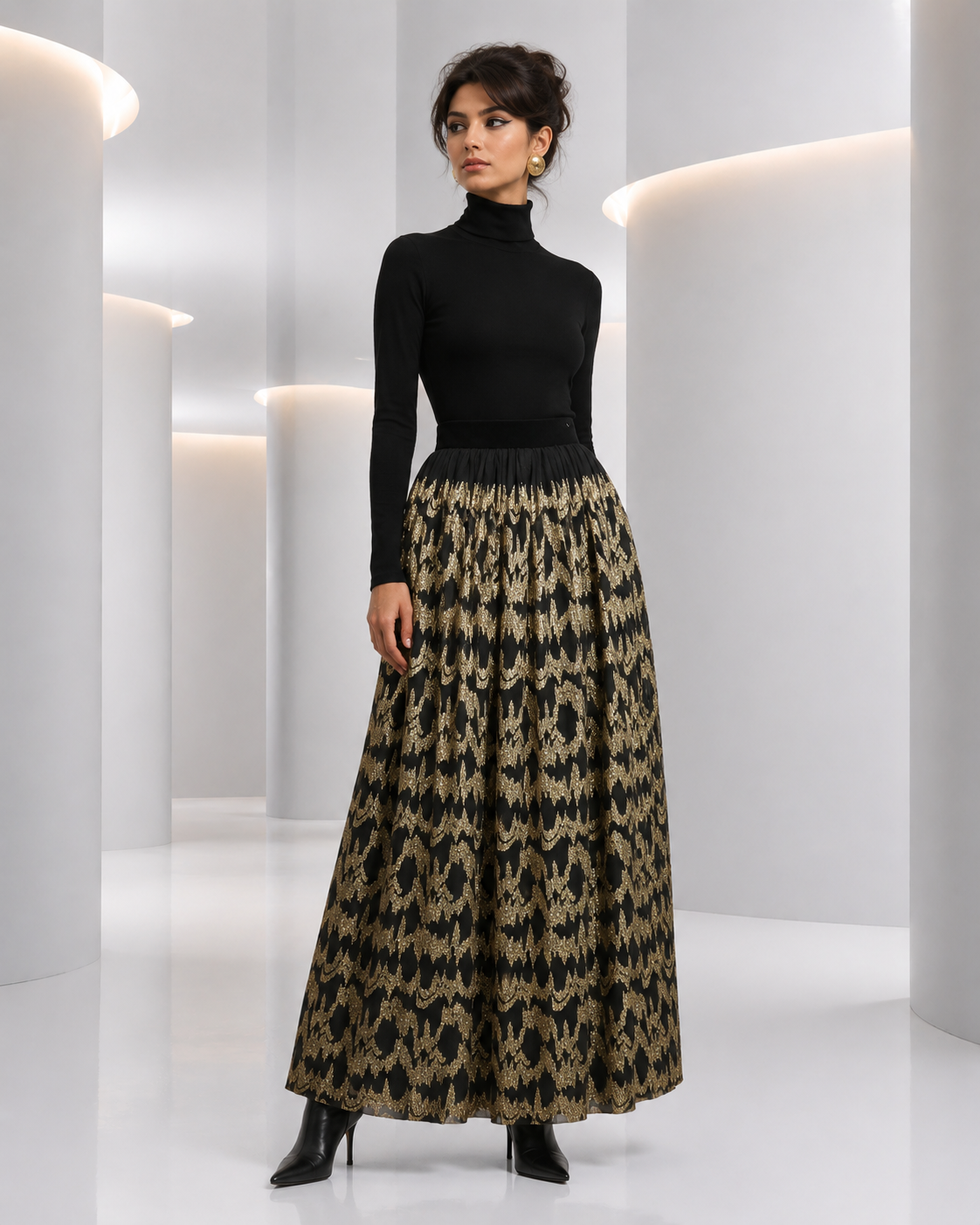 PIERRE CARDIN - 1999 Gold Tulle Ball Gown Skirt, Size-4