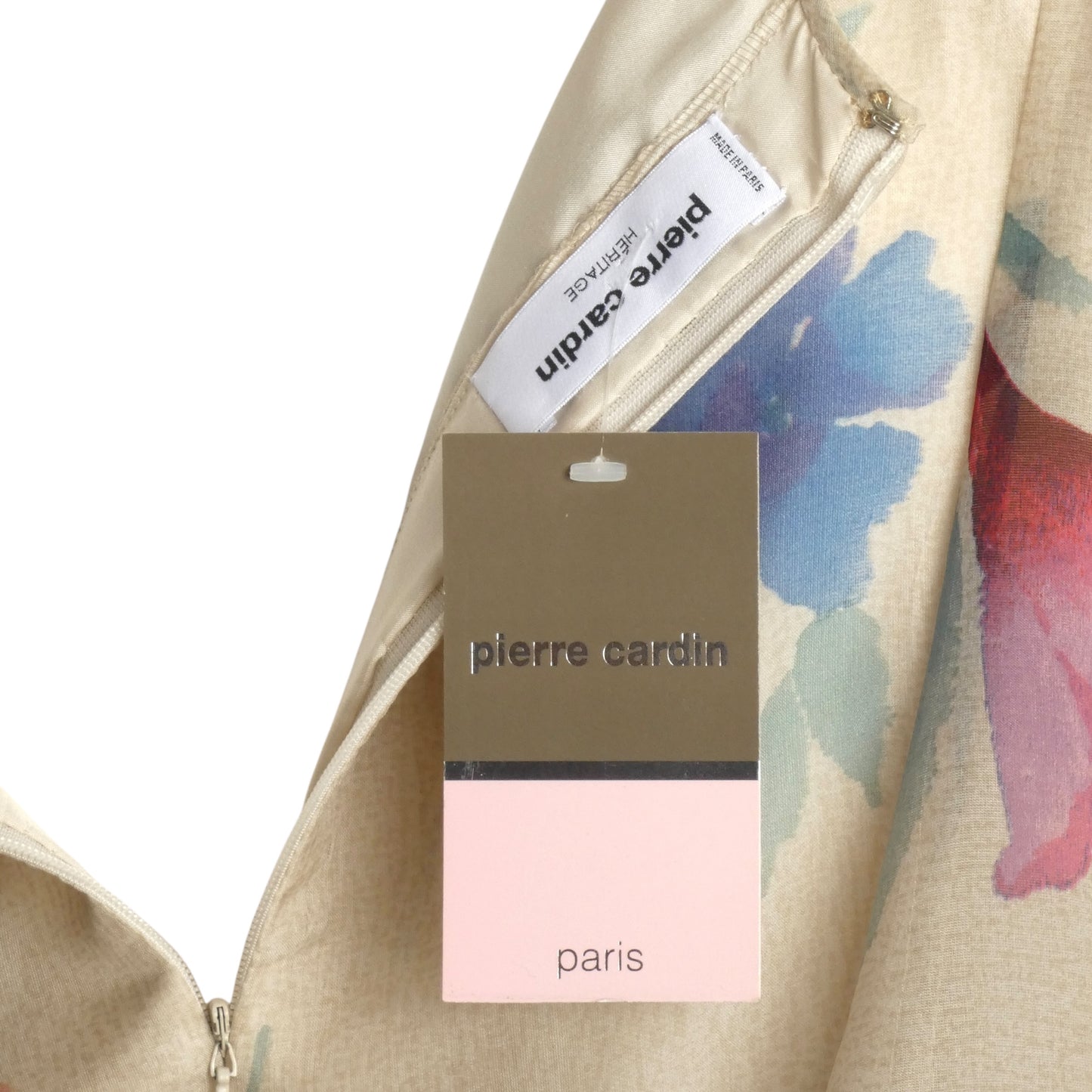 PIERRE CARDIN BOUTIQUE-1998 Floral Silk Organza Dress, Size-14