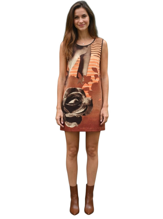 2007 Printed Velveteen Shift Dress, Size-8