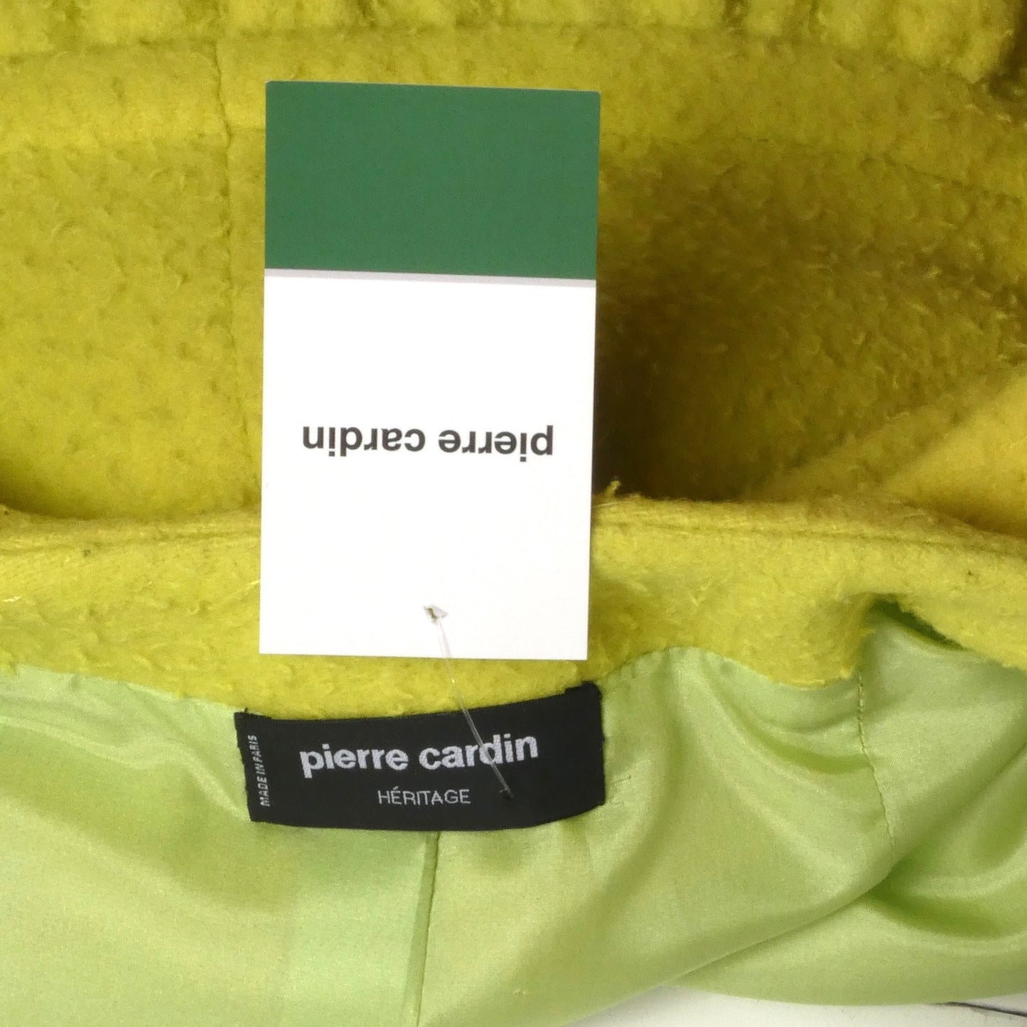 PIERRE CARDIN (HAUTE COUTURE)-2009 Yellow Textured Wool Jacket, Size-8