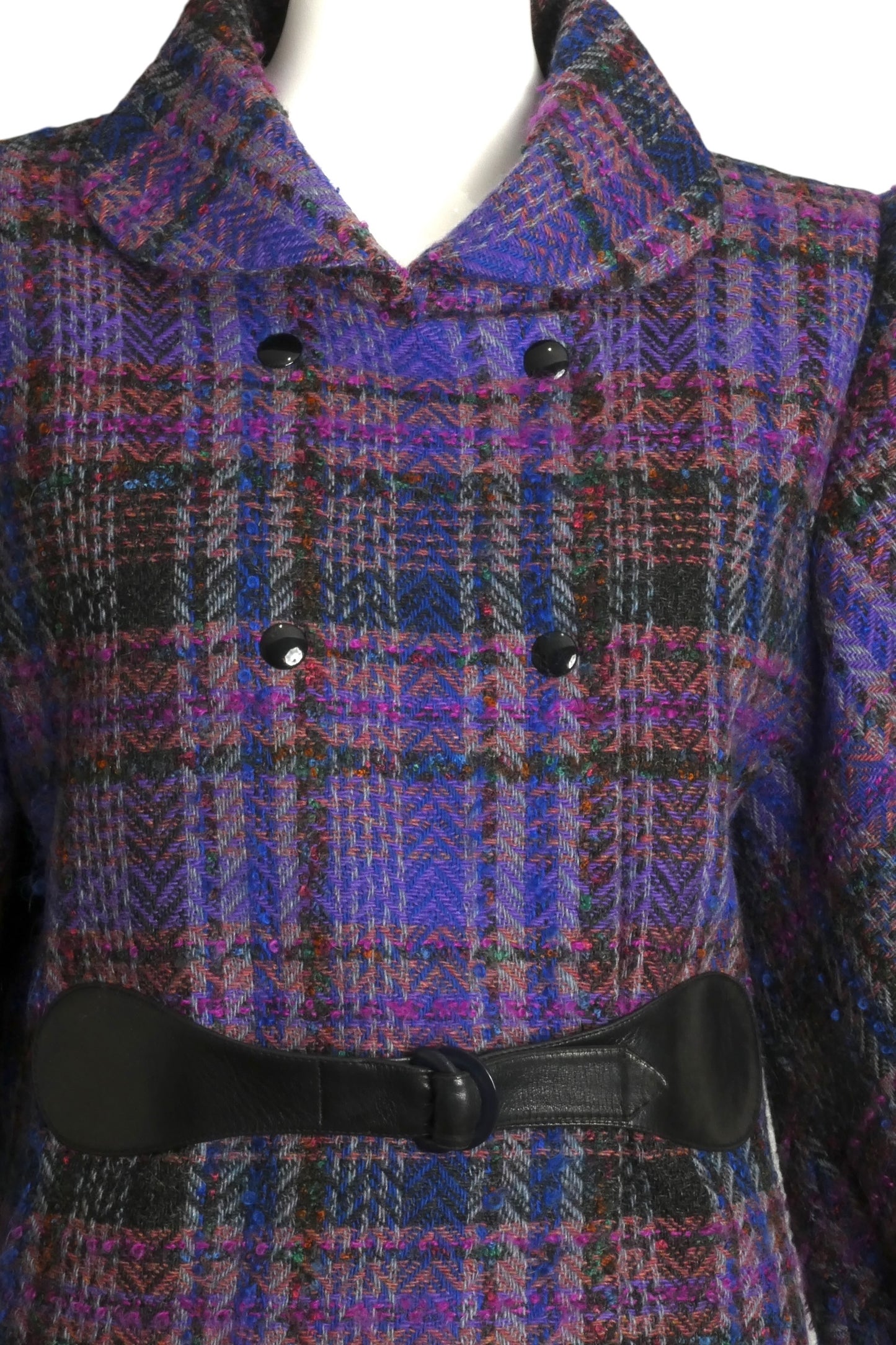 PIERRE CARDIN (HAUTE COUTURE)-1990s Wool Plaid Skirt Suit, Size-8