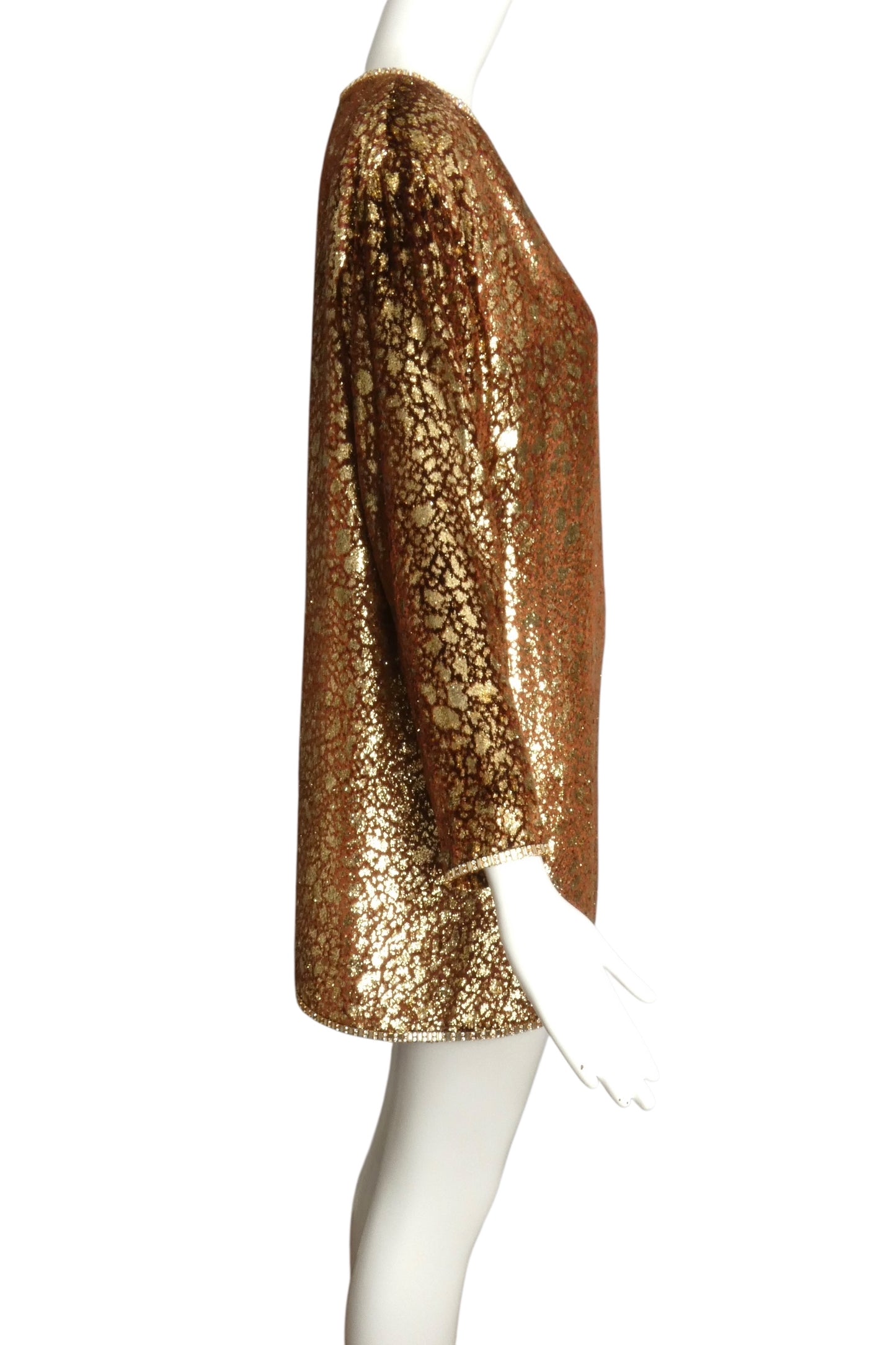 PIERRE CARDIN BOUTIQUE-1990s Metallic Velvet Dress, Size-8