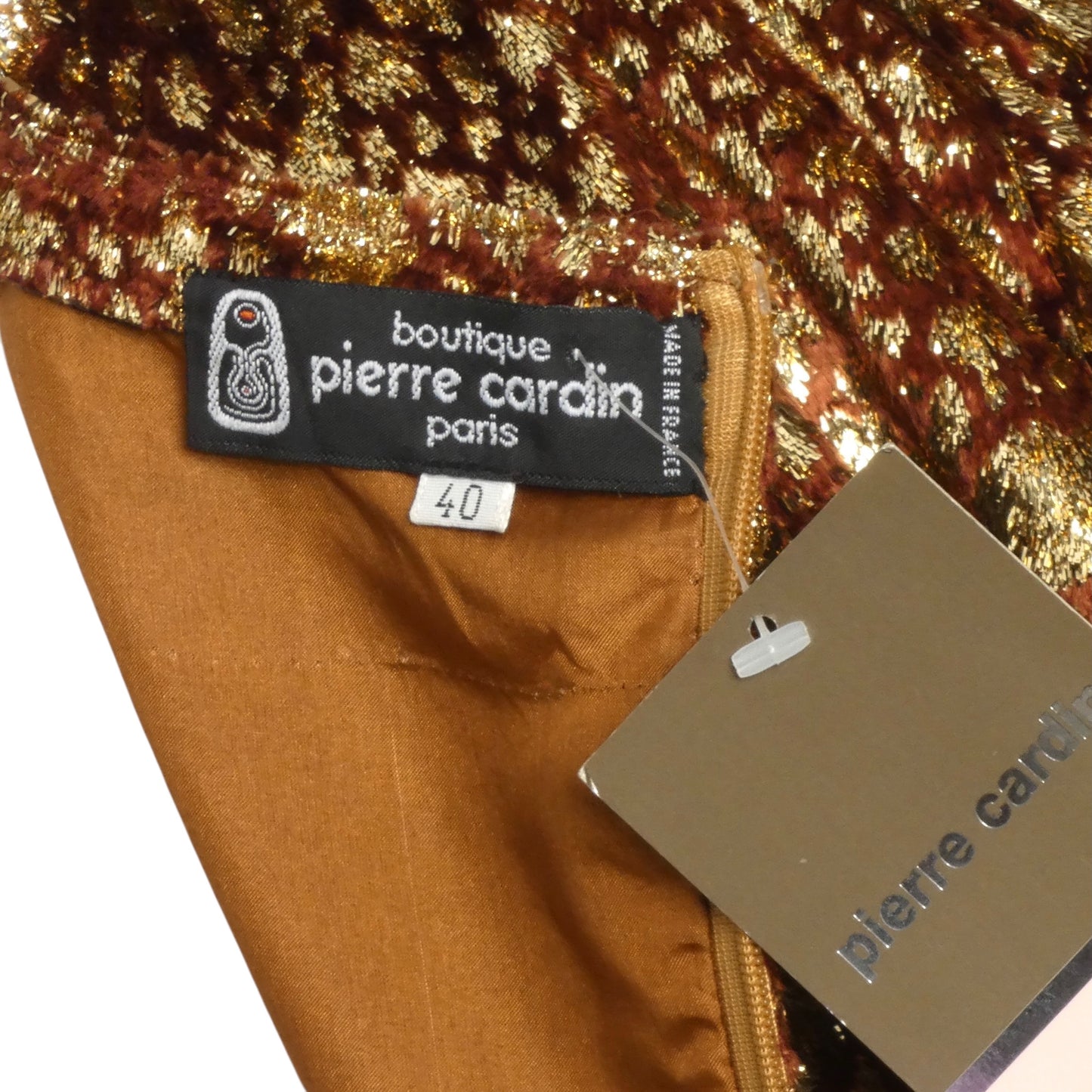 PIERRE CARDIN BOUTIQUE-1990s Metallic Velvet Dress, Size-8